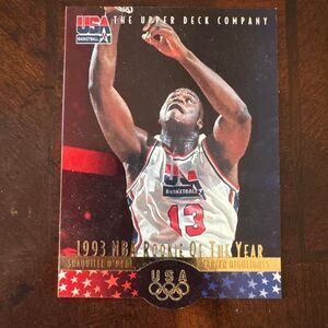 1993 Shaquille O'Neal Upper Deck USA Basketball Rookie of the Year card